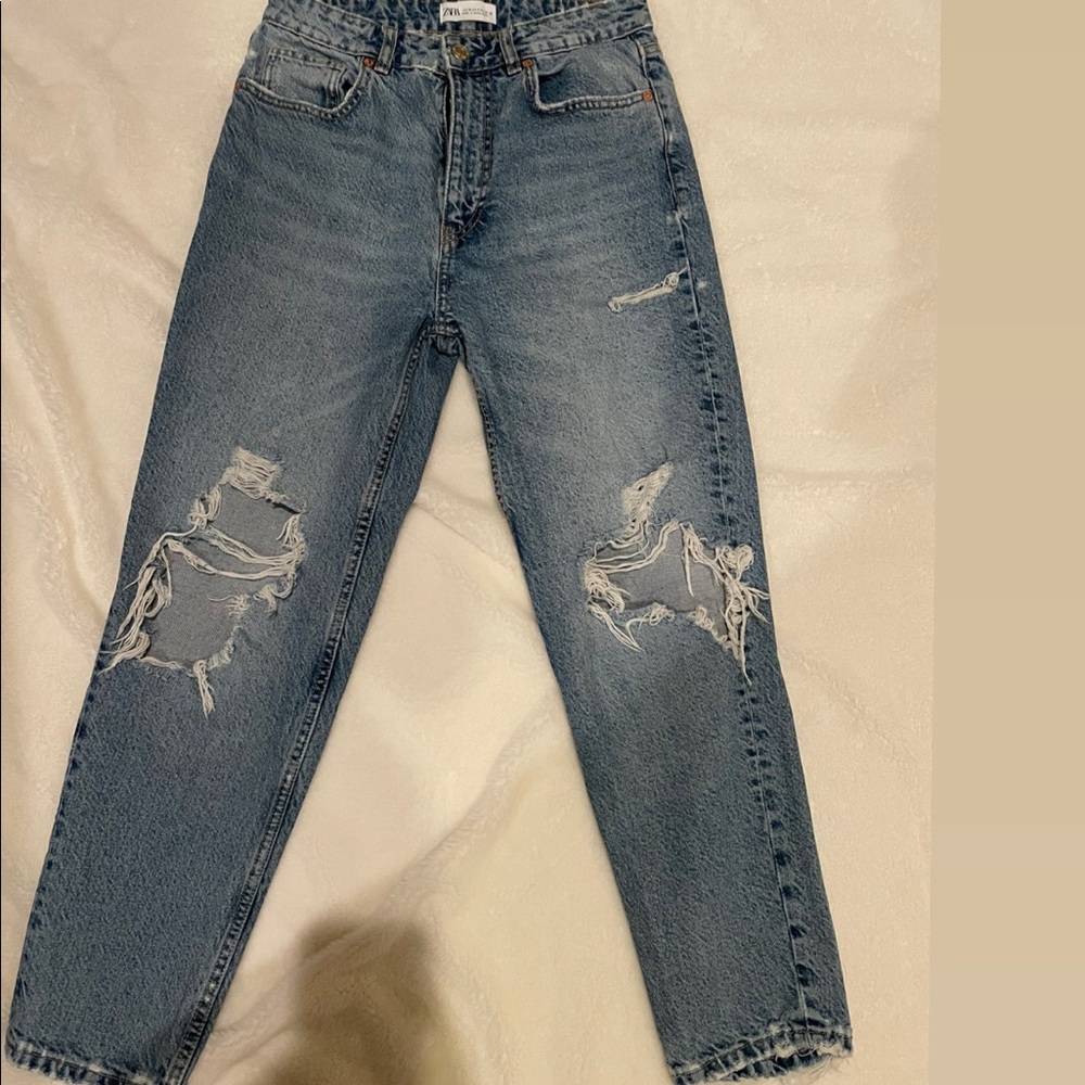 Zara high rise mom jeans